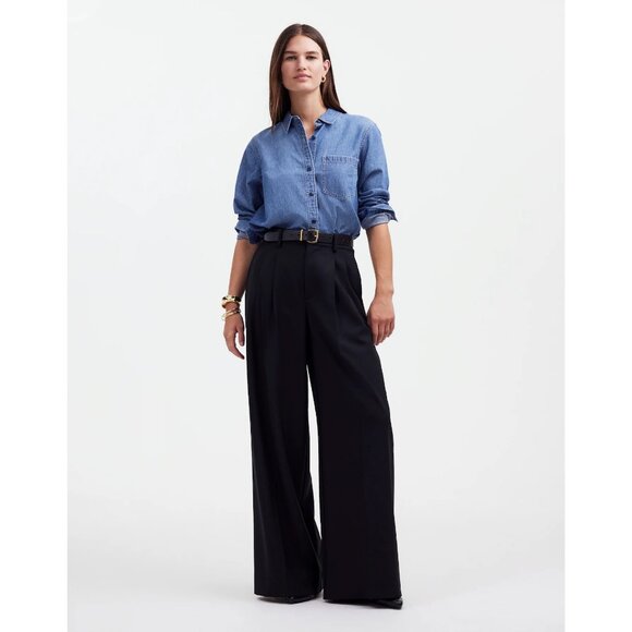 Madewell Pants - Madewell The Harlow Superwide-Leg Trouser in Black